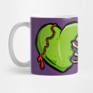 Love My Green Voodoo Dead Zombie Heart Mug